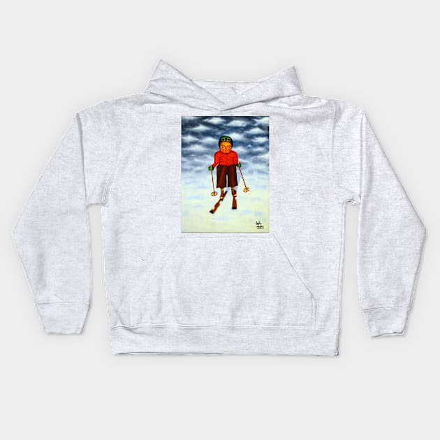 Skier Kids Hoodie by caviroca57